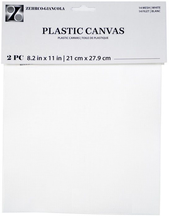 Zehrco-Giancola Perforated Plastic Canvas 14ct 8.25x11" 2/Pk-White