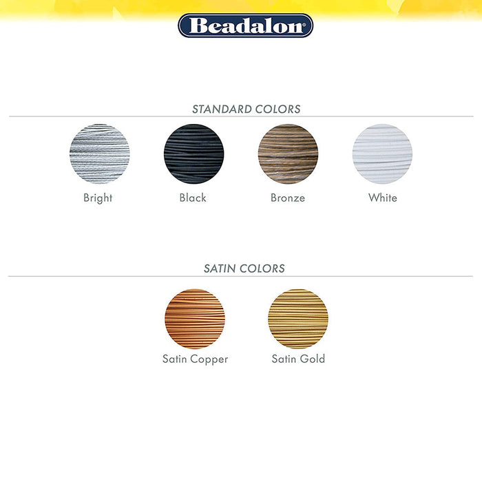 19 Strand Bead Stringing Wire, .018 in / 0.46 mm, Gold Color, 15 ft / 4.5 m