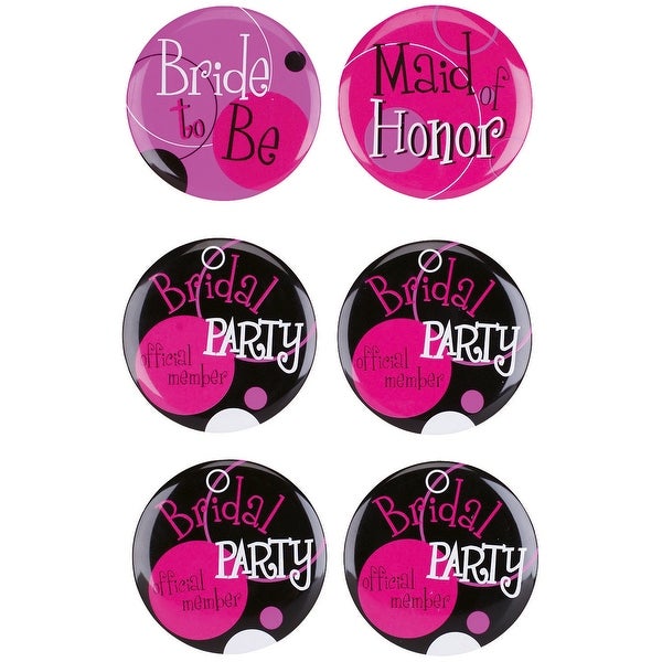 Wilton - Bridal Party Buttons 2.5" 6/Pkg