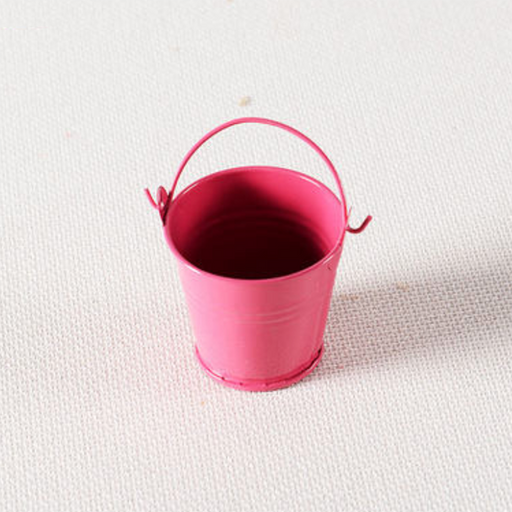 Sarah J Collection - Miniature Bucket - Magenta Pink Tin - 2.5cm