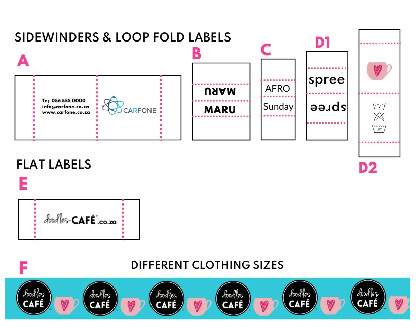 Doodles Cafe - Personalised Label Printing - Per Meter