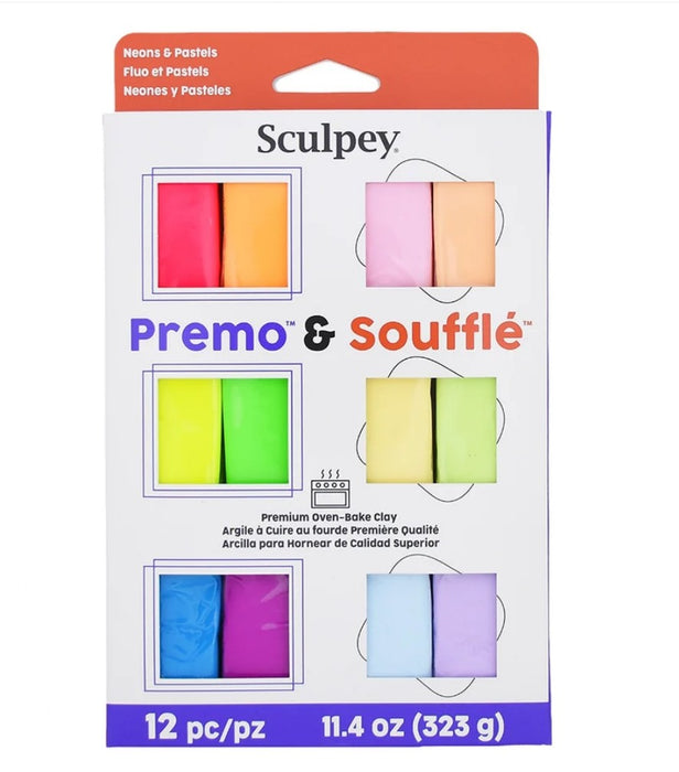 Sculpey Premo™ & Soufflé™ Neons & Pastels Multi-Pack 12 pc