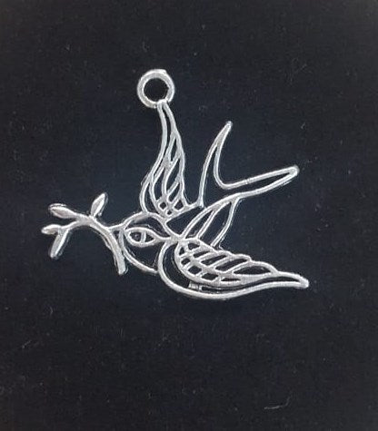 Fabscraps - Metal Charm - Peace Dove