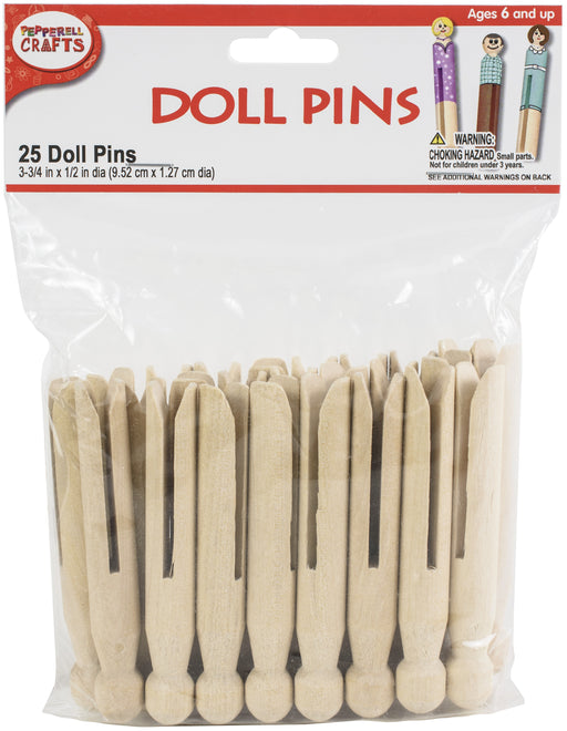 Pepperell Crafts Doll Pins 3.75"X.5" 25/Pkg-