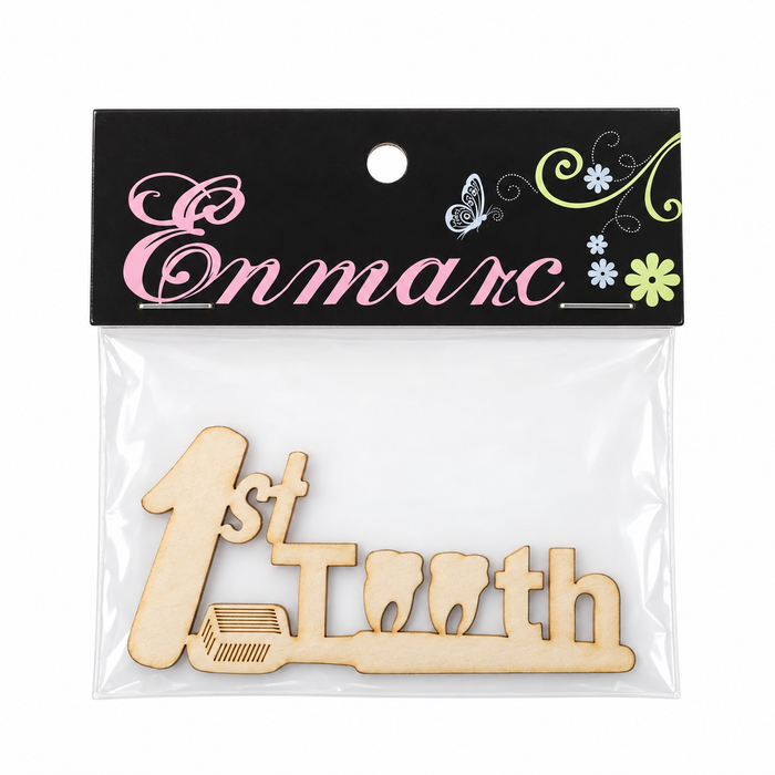 Doodles - Enmarc - "1st Tooth" Chipboard Embellishment