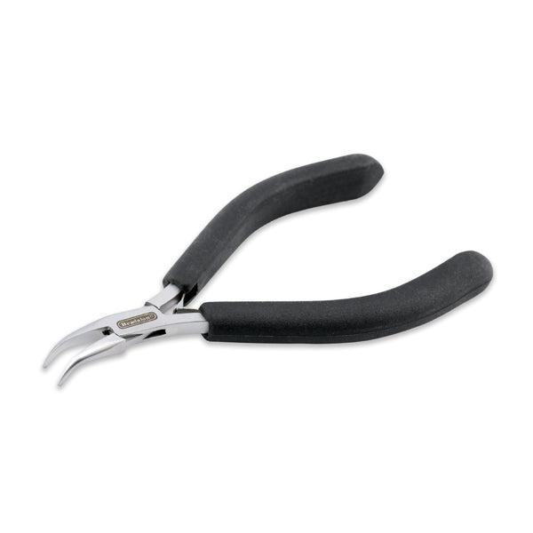 Beadalon - Slim Line Bent Chain Nose Pliers - Black Vinyl-Free Grips