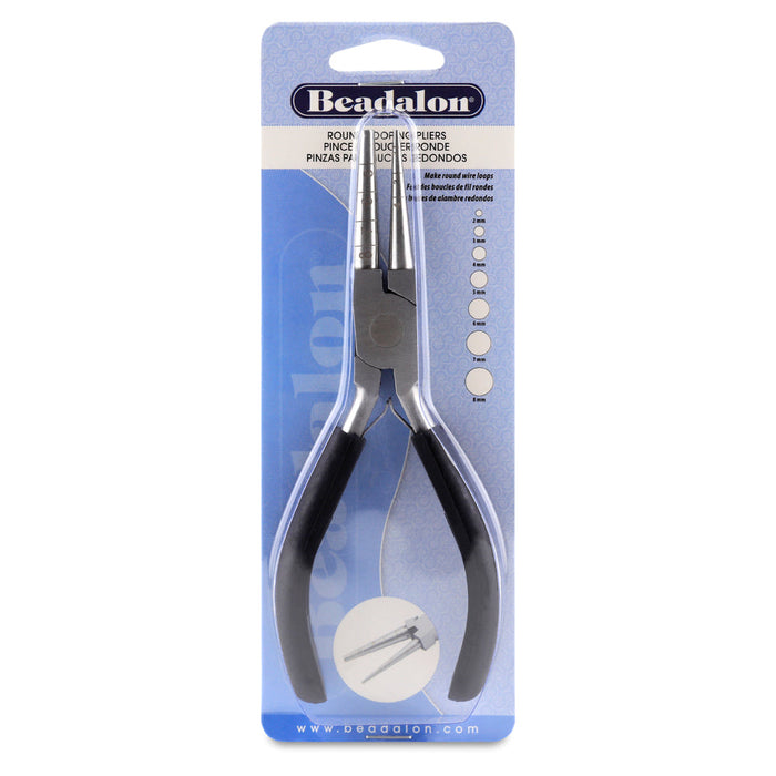 Looping Pliers Round, Marked 2 mm, 3 mm, 4 mm, 5 mm, 6 mm, 7 mm, 8 mm / .079 in, .118 in, .157 in, .197 in, .236 in, .276 in, .315 in - 6.3 in / 16.1 cm
