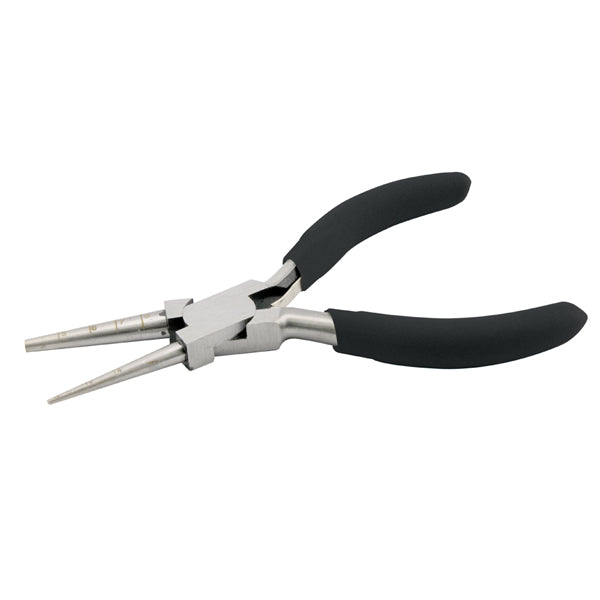 Looping Pliers Round, Marked 2 mm, 3 mm, 4 mm, 5 mm, 6 mm, 7 mm, 8 mm / .079 in, .118 in, .157 in, .197 in, .236 in, .276 in, .315 in - 6.3 in / 16.1 cm