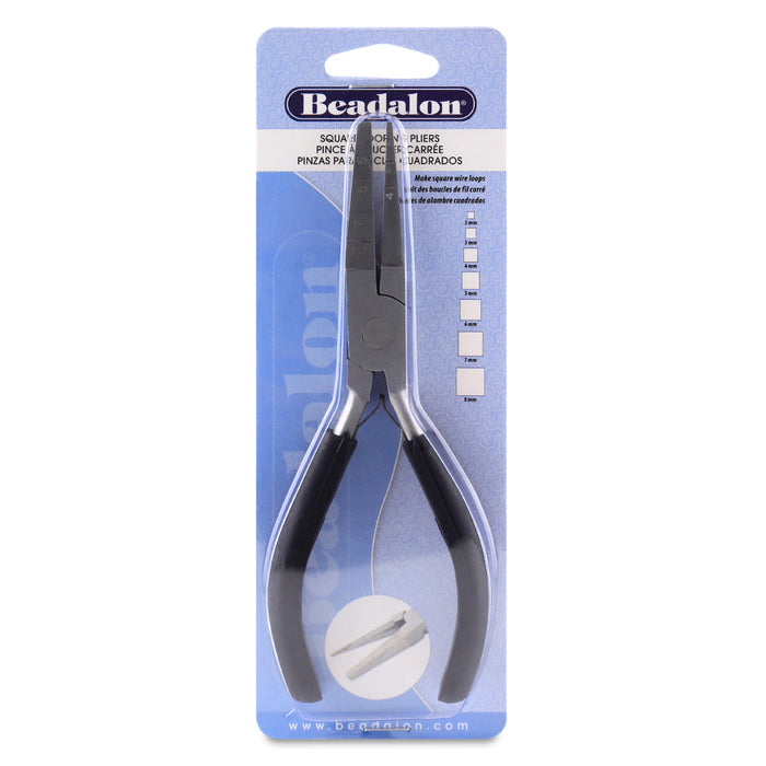 Looping Pliers Square, Marked 2 mm, 3 mm, 4 mm, 5 mm, 6 mm, 7 mm, 8 mm / .079 in, .118 in, .157 in, .197 in, .236 in, .276 in, .315 in - 6.3 in / 16.1 cm