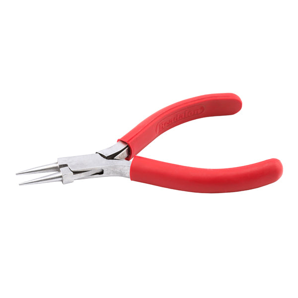 Beadalon - Econo Round Nose Pliers - Red Vinyl-Free Grips, Steel Lap Joint, Double Leaf Springs