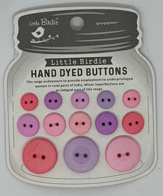 LITTLE BIRDIE ROUND BUTTONS ASSORTED - FAIRY 13PCS