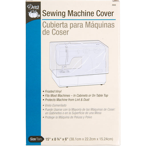 Dritz Vinyl Sewing Machine Cover 15"X8.75"X6"-Frosted