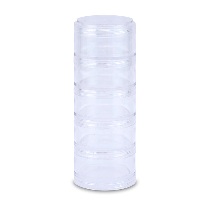 Stackable Containers, Medium, 5 Containers, 1 Lid