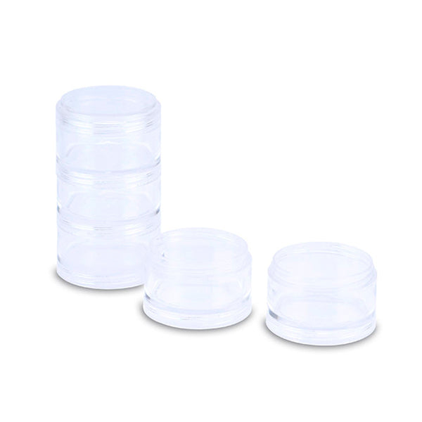 Stackable Containers, Medium, 5 Containers, 1 Lid