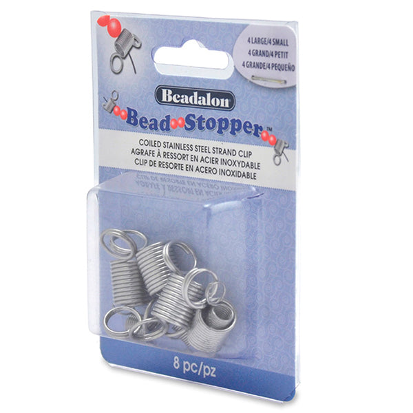 Bead Stopper, Combo Pack, 4 Small, 4 Large, 8 pc