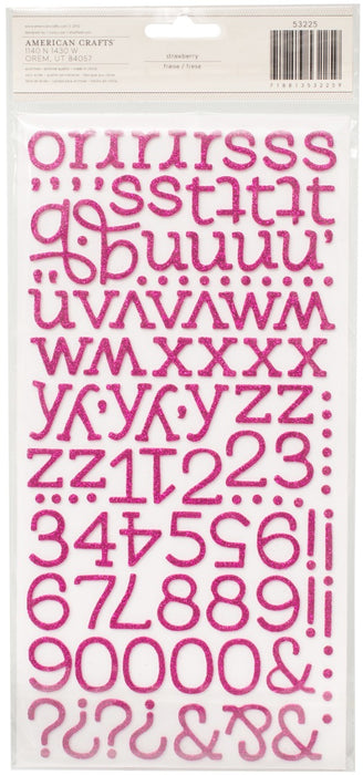 American Crafts Foam Alphabet Stickers-Eclair-Strawberry Glitter