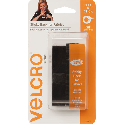 VELCRO(R) Brand Sticky Back For Fabric Tape .75"X24"-Black