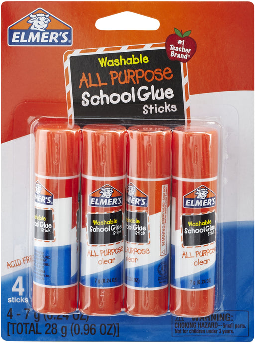 Elmer's Washable School Glue Stick 4/Pkg-.24oz