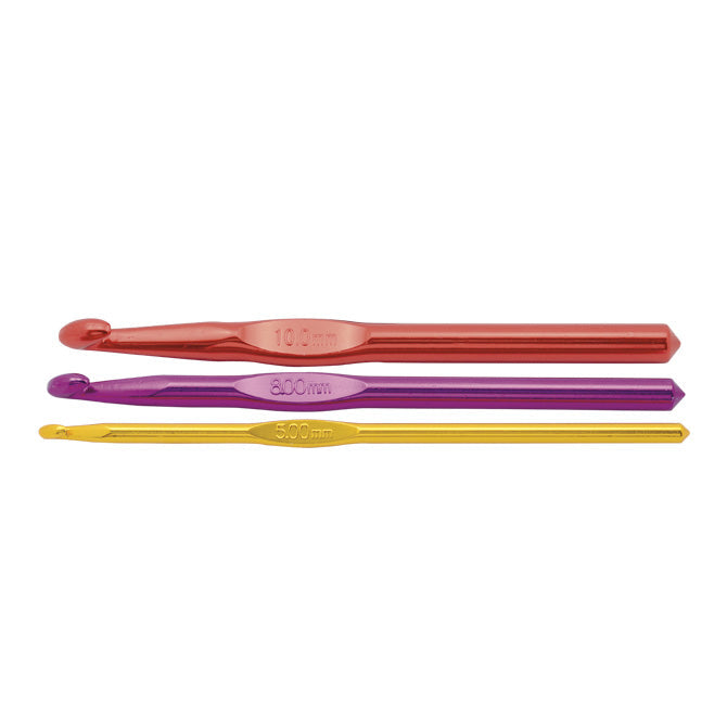 Wire Crochet Hooks, 5 mm / .197 in, 8 mm / .315 in, 10 mm / .393 in, 1 pc ea size