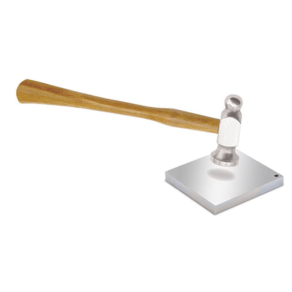 Steel Bench Block, Chrome Plated, 1.875 in x 1.875 in / 47.60 mm x 47.60 mm, Square, with Hammer