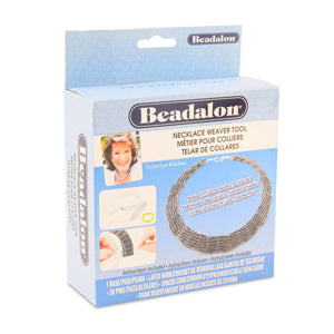 Necklace Weaver Tool, by Kleshna Handel, Aluminum Base, Elastic Spacer Cord, 38 pins, Foam Insert, Latch Hook