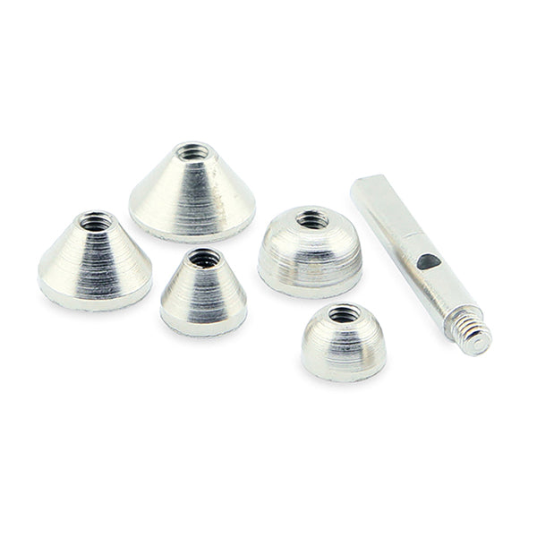Conetastic Accessory, Bead Cap Set, 3 Cone Shape 10 mm, 13 mm, 15 mm / 0.39 in, 0.51 in, 0.59 in,; 2 Bowl Shape 10 mm, 12 mm / 0.39 in, 0.47 in, 1 Attachment Stem