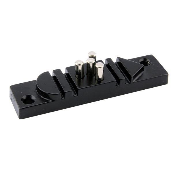 Wire Bending Jig, 26.5 mm x 11.4 mm / 1.04 in x 4.5 in D-Shape, Isosceles Right Triangle with 90°, 60°, and 30° corners, 4 pegs 6 mm x 25 mm / .236 in x .98 in