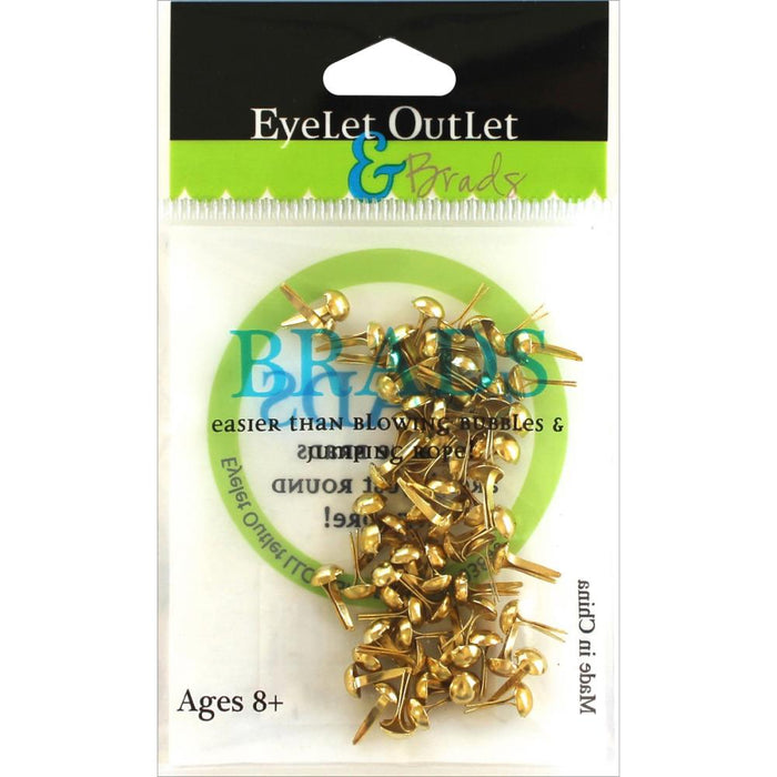 Eyelet Outlet - Round Brads 8mm 40/Pkg - Gold