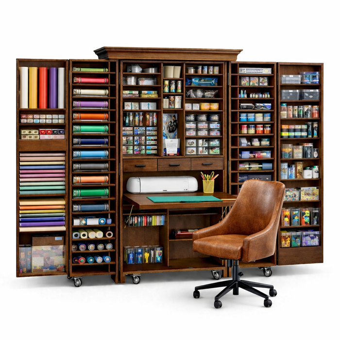 Doodles - Big Daddy Deluxe Crafting Cupboard - XLarge, Walnut