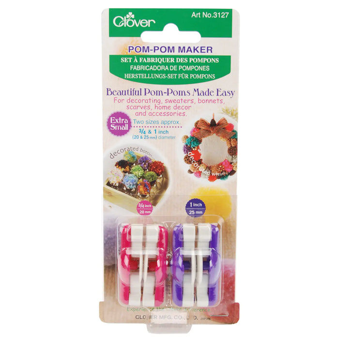 Clover Pom-Pom Makers Extra Small-.75" & 1" 2/Pkg