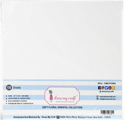 Dress My Crafts Flower Making Specialty Paper 12"X12" 10/Pkg-White, Smooth
