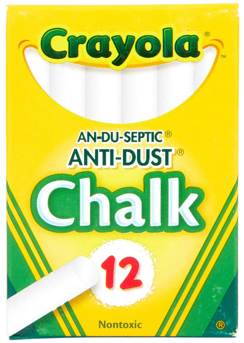 Crayola Anti-Dust Chalk-White 12/Pkg