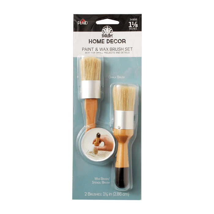 Plaid - FolkArt Home Decor Brushes - Chalk & Wax Brush set