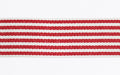 Petersham Ribbon - Striped – Red / Natural White (25mm x 1 Meter)