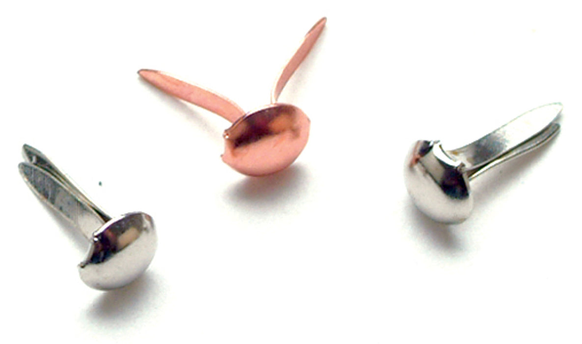 Creative Impressions - Mini Metal Paper Fasteners 3mm 100/Pkg Round - Metal Finishes