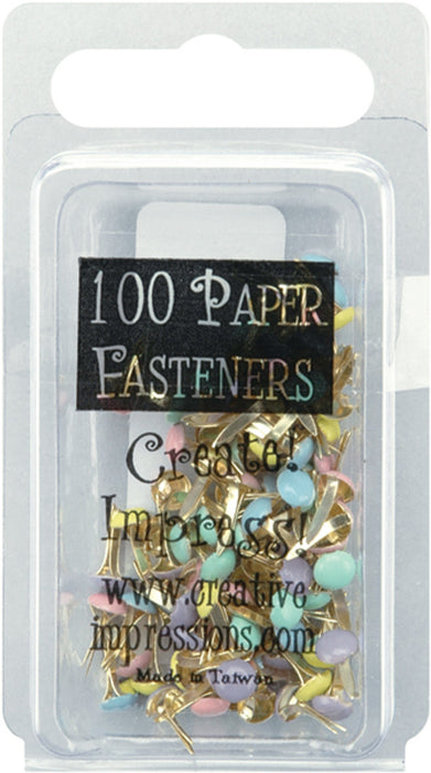 Creative Impressions - Mini Metal Paper Fasteners 3mm 100/Pkg Round - Pastel