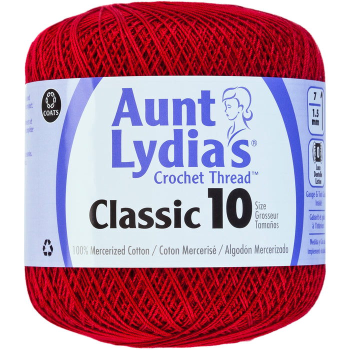 Aunt Lydia's Classic Crochet Thread Size 10-Cardinal