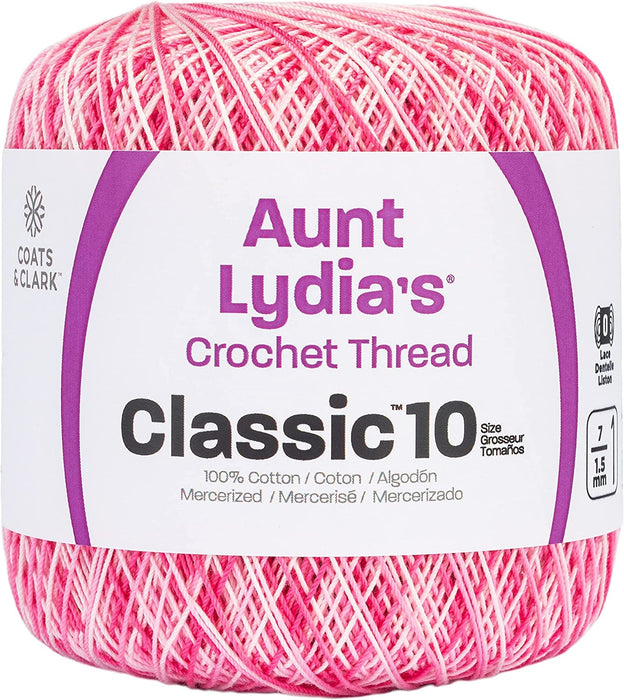 Aunt Lydia's Classic Crochet Thread Size 10-Shades Of Pink