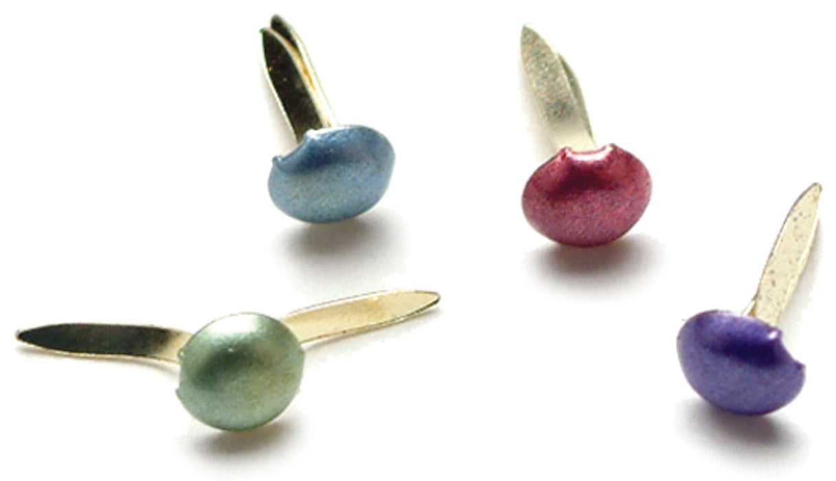 Creative Impressions Mini Metal Paper Fasteners 3mm 100/Pkg Round - Pearl