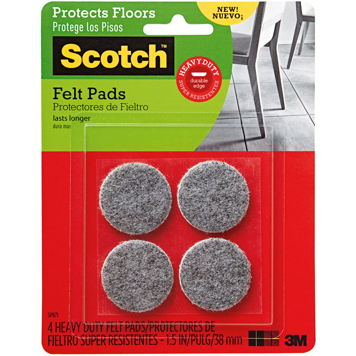 Scotch Heavy Duty Felt Pads 1.5"-4/Pkg