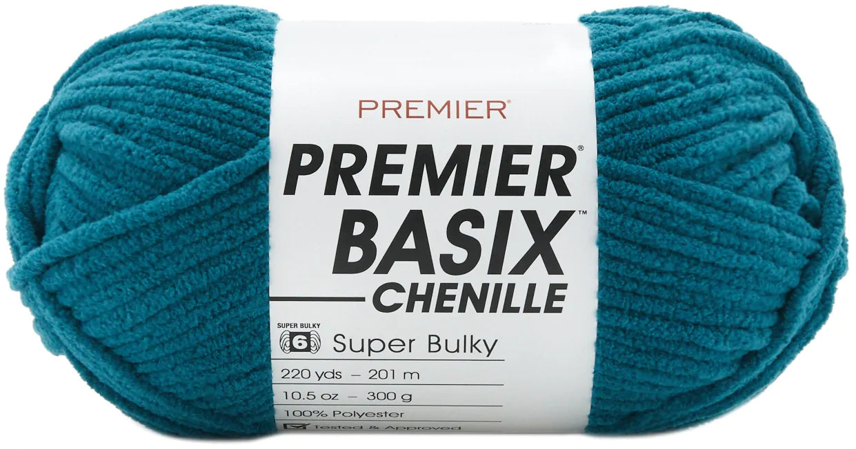 Premier Yarns Basix Chenille Yarn-Teal Blue