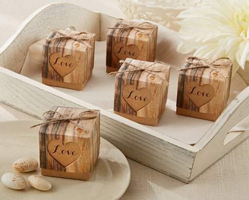 Kate Aspen - "Hearts in Love" - Rustic Favor Box - SET/24