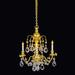 Houseworks - Dollhouse Lighting - Brass 3-Arm Crystal Chandelier - 1 Inch Scale