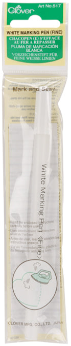 Clover Water-Soluble Marking Pen - Fine-White