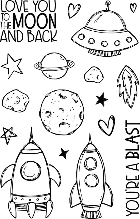 Jane's Doodles - Clear Stamps 4"x6" - To The Moon