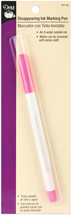 Dritz Disappearing Ink Marking Pen-Pink