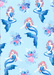 Doodles - Printed Stiffened Felt Sheet - Blue Mermaid