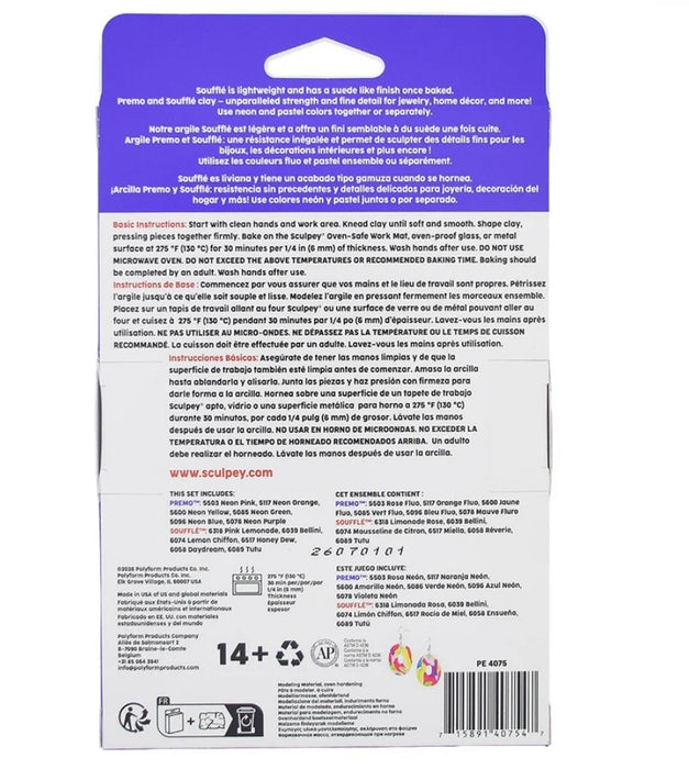 Sculpey Premo™ & Soufflé™ Neons & Pastels Multi-Pack 12 pc