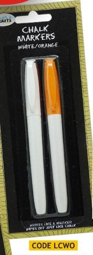 Crazy Crafts - Chalk Markers - 2piece - White & Orange