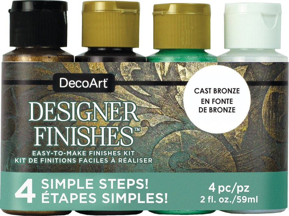 DecoArt Designer Finishes Paint Pack 4/Pkg-Cast Bronze